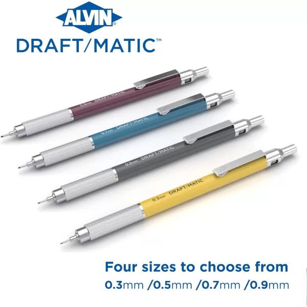 imageALVIN DM03 DraftMatic Mechanical Pencil 03mm Stainless Steel Drawing and Design Tool for Students and Professionals Great for Drafting Architecture Engineering and Art03 mm