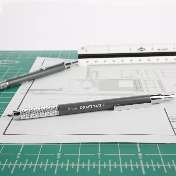 imageALVIN DM03 DraftMatic Mechanical Pencil 03mm Stainless Steel Drawing and Design Tool for Students and Professionals Great for Drafting Architecture Engineering and Art05 mm