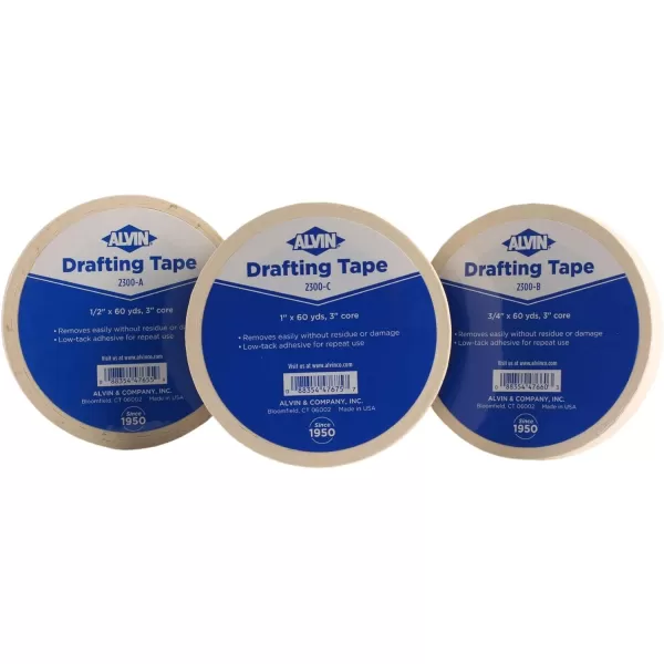 imageALVIN Drafting Tape 12quot x60 Yards Drafting Tape Model 2300A Gentle Masking Tape for Painting Drafting Architecture Watercolors and Home Projects  60 Yards60 Yards
