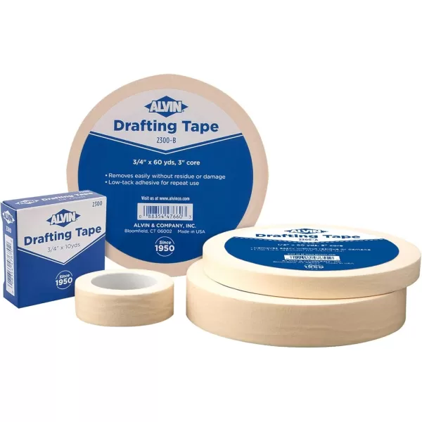 imageALVIN Drafting Tape 12quot x60 Yards Drafting Tape Model 2300A Gentle Masking Tape for Painting Drafting Architecture Watercolors and Home Projects  60 Yards60 Yards