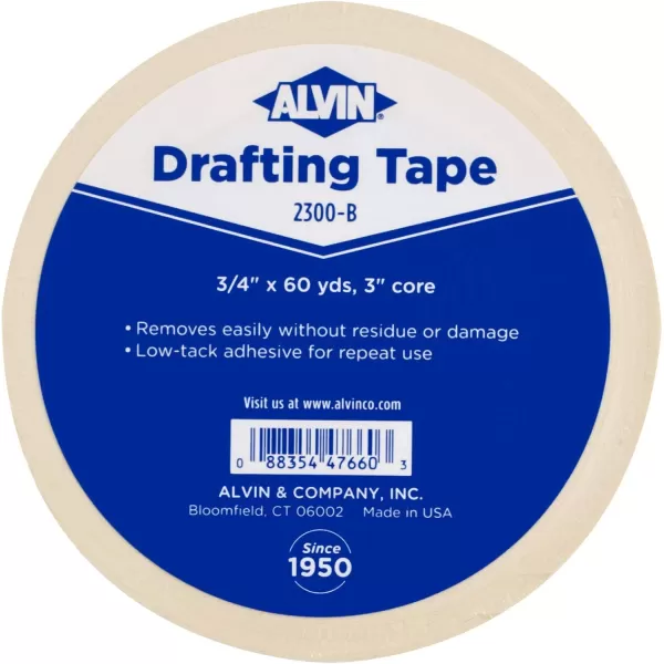 imageALVIN Drafting Tape 12quot x60 Yards Drafting Tape Model 2300A Gentle Masking Tape for Painting Drafting Architecture Watercolors and Home Projects  60 Yards60 Yards