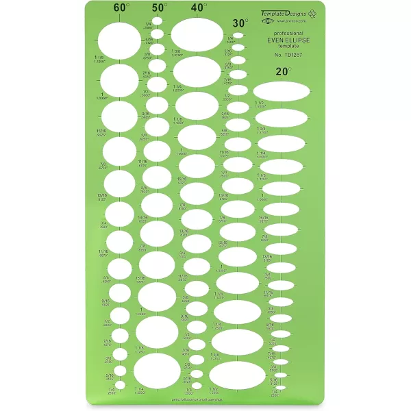 imageALVIN Even Ellipse Master Template 65quot x 11quot Model TD1267 Plastic Drawing and Drafting Tool Great for Students and Professionals Alike  65 x 11 x 030 InchesEven Ellipse Master