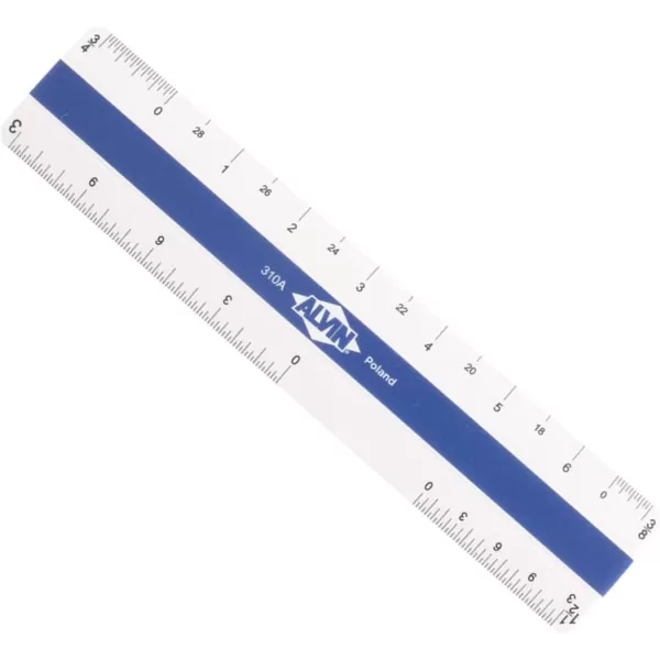 imageALVIN Flat Pocket Engineer Scale Ruler Model 311E White Plastic  6quot inchesArchitect
