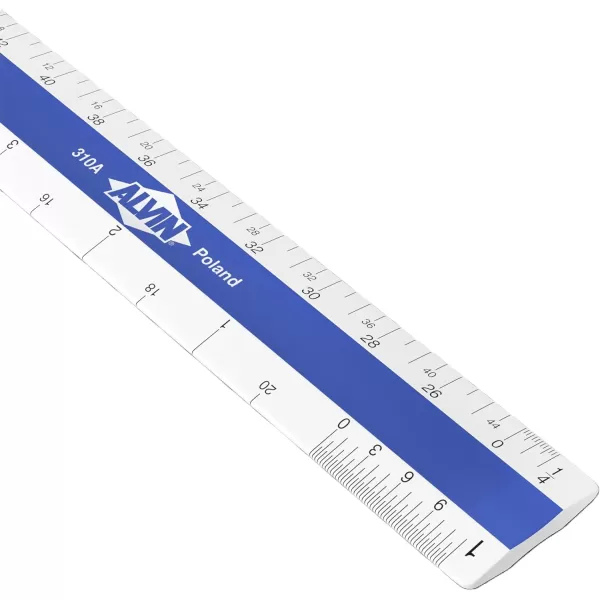 imageALVIN Flat Pocket Engineer Scale Ruler Model 311E White Plastic  6quot inchesArchitect