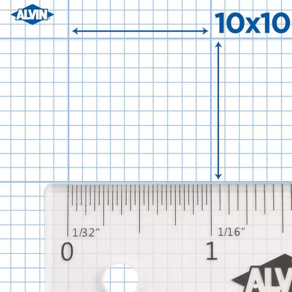imageALVIN Quadrille Paper Pad 50 Sheets of 17quot x22quot Model 142215 Drafting and Graph Paper Suitable for Pencil and Ink Printer Compatible 10quot x 10quot Grid  50 Sheet Pad 17 x 22 Inch85 x 11