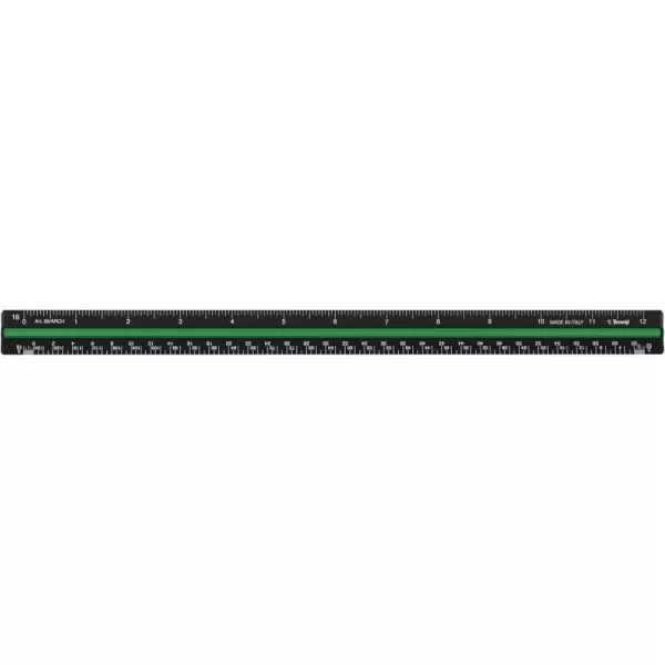 imageALVIN  98ENG  Black Series Triangular Engineer Scale Made of Aluminum Multipurpose Drafting Ruler for Drawing Planning and Design  12 InchesArchitect