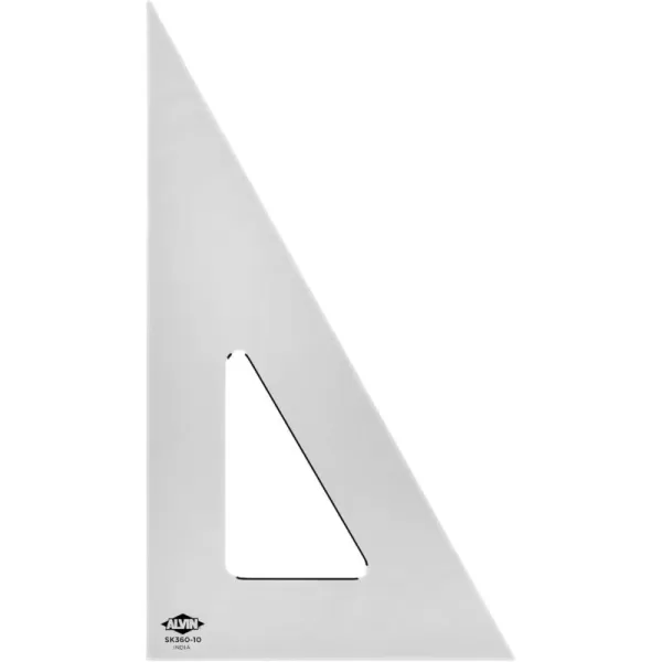 imageALVIN  SmokeTint Acrylic Triangle Ruler Multipurpose Tool for Drafting Design and Architecture Great for Machining and Woodworking 6quot 4590 Degree10