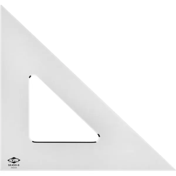 imageALVIN  SmokeTint Acrylic Triangle Ruler Multipurpose Tool for Drafting Design and Architecture Great for Machining and Woodworking 6quot 4590 Degree6