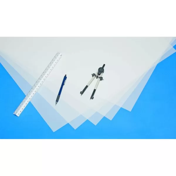 imageALVIN AlvaFlex AntiStatic Polyester Drafting Film Single Matte Finish Translucent for Pencil and Ink Applications Wont Tear Cut or Stain Excellent Erasability  25 Sheet Pack  85quot x 11quot11 x 17