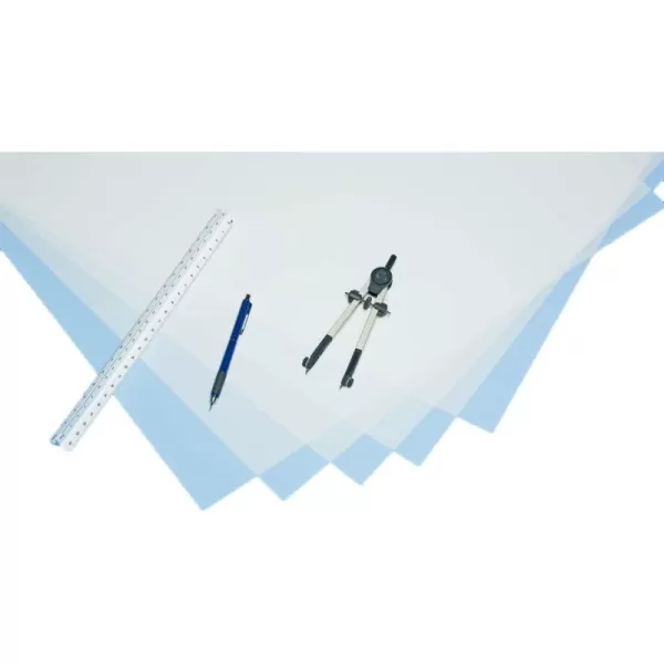 imageALVIN AlvaFlex AntiStatic Polyester Drafting Film Single Matte Finish Translucent for Pencil and Ink Applications Wont Tear Cut or Stain Excellent Erasability  25 Sheet Pack  85quot x 11quot18 x 24