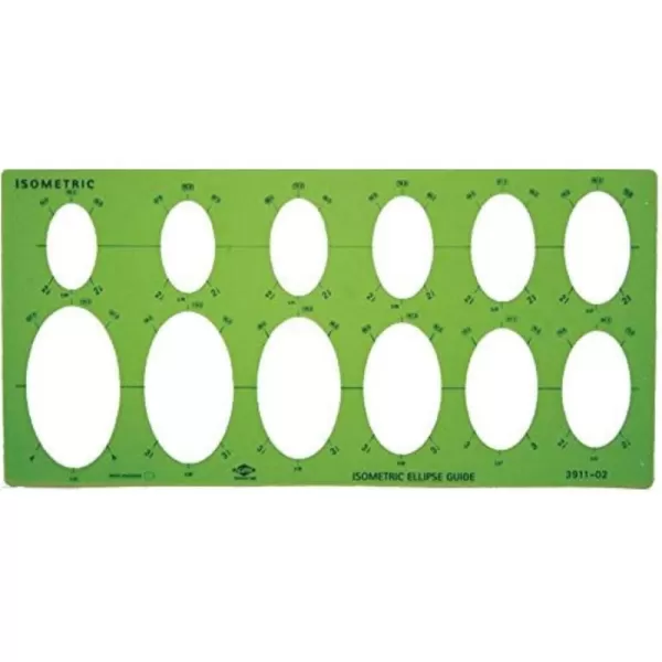 imageALVIN Even Ellipse Master Template 65quot x 11quot Model TD1267 Plastic Drawing and Drafting Tool Great for Students and Professionals Alike  65 x 11 x 030 InchesLarge Isometric Ellipse