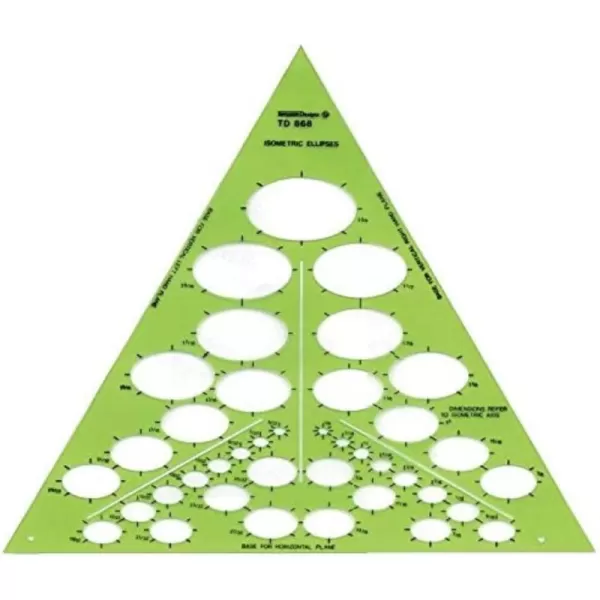 imageALVIN Even Ellipse Master Template 65quot x 11quot Model TD1267 Plastic Drawing and Drafting Tool Great for Students and Professionals Alike  65 x 11 x 030 InchesIsometric Ellipse