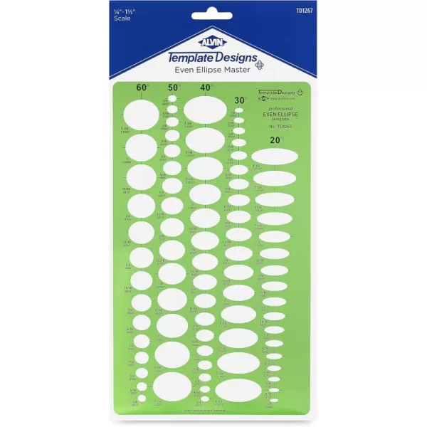 imageALVIN Even Ellipse Master Template 65quot x 11quot Model TD1267 Plastic Drawing and Drafting Tool Great for Students and Professionals Alike  65 x 11 x 030 InchesEven Ellipse Master