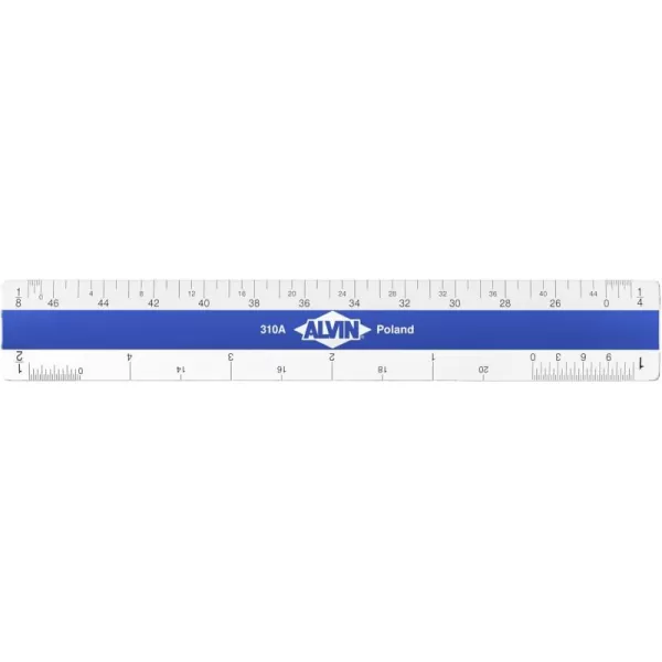 imageALVIN Flat Pocket Engineer Scale Ruler Model 311E White Plastic  6quot inchesArchitect
