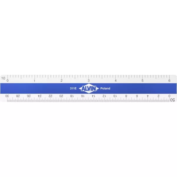 imageALVIN Flat Pocket Engineer Scale Ruler Model 311E White Plastic  6quot inchesEngineer