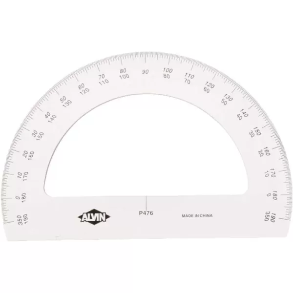 imageALVIN P477 8quot Semicircular Protractors 009quot Thick Clear Plastic School or Drafting Use6