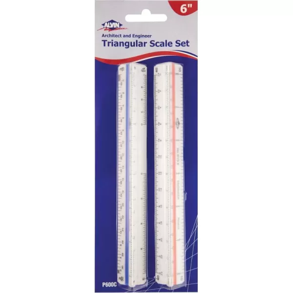 imageALVIN P600C 600 Series 6 inch Plastic Engineer Triangular Scale Set