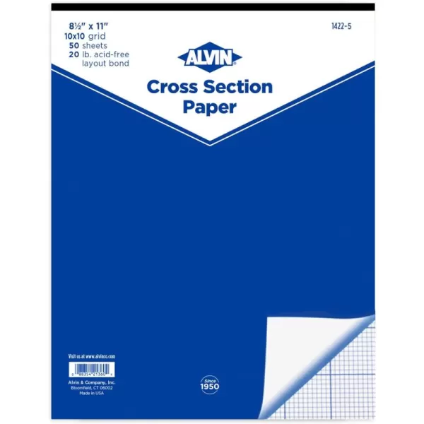 imageALVIN Quadrille Paper Pad 50 Sheets of 17quot x22quot Model 142215 Drafting and Graph Paper Suitable for Pencil and Ink Printer Compatible 10quot x 10quot Grid  50 Sheet Pad 17 x 22 Inch85 x 11
