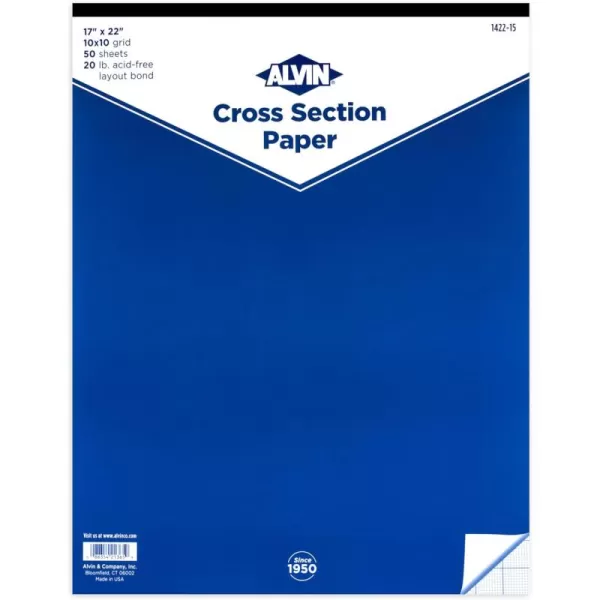 imageALVIN Quadrille Paper Pad 50 Sheets of 17quot x22quot Model 142215 Drafting and Graph Paper Suitable for Pencil and Ink Printer Compatible 10quot x 10quot Grid  50 Sheet Pad 17 x 22 Inch17 x 22