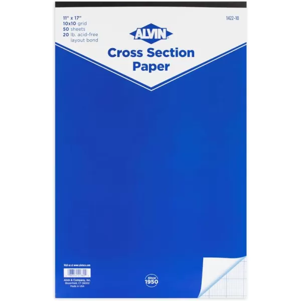 imageALVIN Quadrille Paper Pad 50 Sheets of 17quot x22quot Model 142215 Drafting and Graph Paper Suitable for Pencil and Ink Printer Compatible 10quot x 10quot Grid  50 Sheet Pad 17 x 22 Inch11 x 17