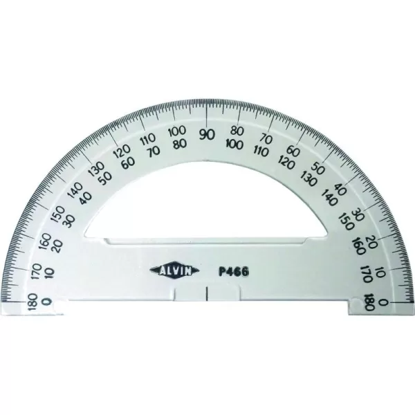 imageAlvin P466 6quot Semicircular Protractors 009quot Thick Clear Plastic School or Drafting Use