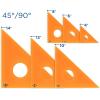 imageALVIN Fluorescent Professional Acrylic Drafting Triangle 4590 Degree 12quot Model 130F12 Multipurpose Tool for Drafting Design and Architecture Great for Machining and Woodworking  12 Inch4
