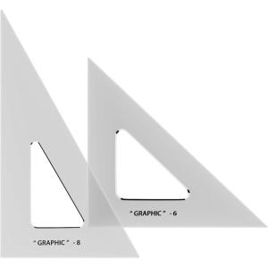 imageALVIN  Transparent Triangle Set Economical Drafting Tool Multipurpose for Design Engineering and Architecture Great for Machining and Woodworking  Set of 28quot and 10quot Triangles6 and 8