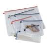 imageALVIN  NB1621 Clear PVC Mesh Kit Zipper Bag MultiUse Organization Bag for Item Storage and Arranging Great for Needlework Projects Art Supplies and Travel  16 x 21 Inch Bag