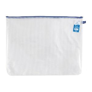 imageALVIN  NB1621 Clear PVC Mesh Kit Zipper Bag MultiUse Organization Bag for Item Storage and Arranging Great for Needlework Projects Art Supplies and Travel  16 x 21 Inch Bag