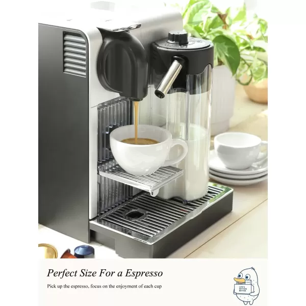 imageLE TAUCI 3 oz Espresso Cups with Saucers Demitasse Coffee Cup for Shot Lungo Ristretto  3 inch Set of 4 WhiteWhite