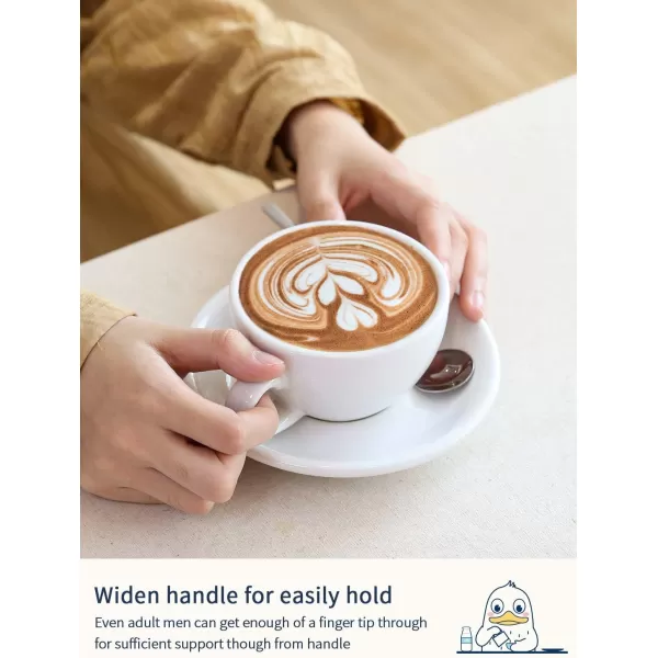 imageLE TAUCI 3 oz Espresso Cups with Saucers Demitasse Coffee Cup for Shot Lungo Ristretto  3 inch Set of 4 WhiteWhite