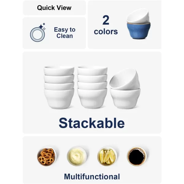 imageLE TAUCI Bouillon Cups 8 Ounce Ice Cream Bowls Small Bowls for Dessert Soup Chili Dipping Sauce Coffee Cupping  Set of 6 WhiteWhite