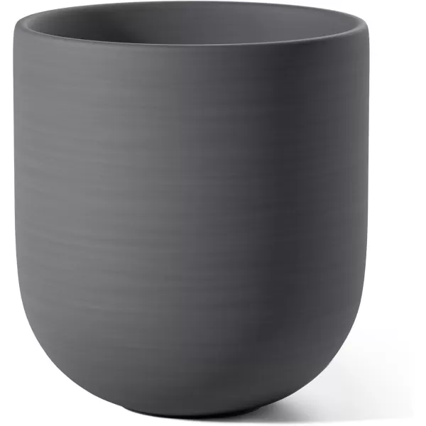 imageLE TAUCI 10 Inch Plant Pot Ceramic Pots for Plants with Drainage Hole and Rubber Plug Plant Pots Indoor for Home Garden Patio Office Cylinder Flower Planter Pot Neutral GrayCharcoal Gray