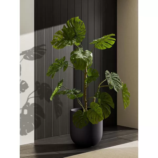 imageLE TAUCI 10 Inch Plant Pot Ceramic Pots for Plants with Drainage Hole and Rubber Plug Plant Pots Indoor for Home Garden Patio Office Cylinder Flower Planter Pot Neutral GrayCharcoal Gray
