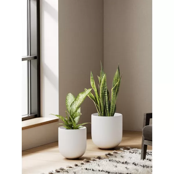 imageLE TAUCI 6810 Inch Plant Pots Indoor Ceramic Planters for Indoor Plants Flower Pots with Drainage Hole and Rubber Plug Planter Pots for Home Garden Patio Set of 3 Neutral GrayWhite