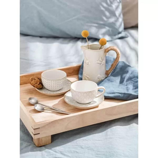 imageLE TAUCI 8 oz Cappuccino Cups with Saucers Ceramic Large Coffee Cup for Au Lait Double shot Latte Cafe Mocha Tea  Set of 4 Arctic white3 oz