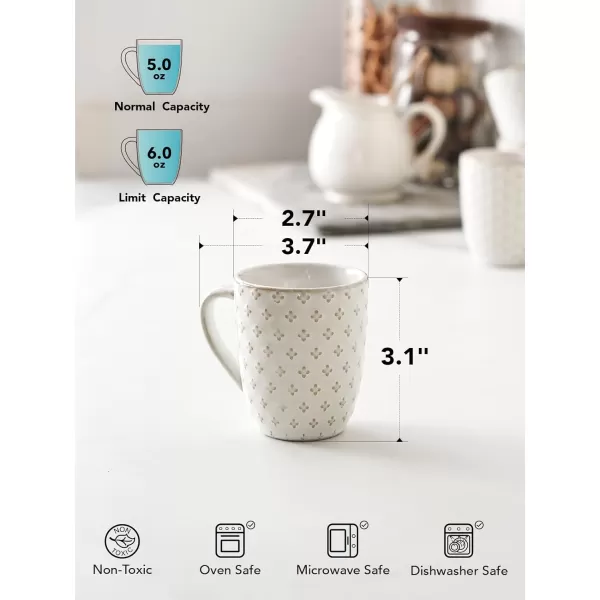 imageLE TAUCI Espresso Cups 6 oz Ceramic Demitasse Cup Small Coffee Mugs for Double Shot Latte Cappuccino Lungo Kids Mugs With Handle Suit For Housewarming  27 inch Set of 4 Arctic White