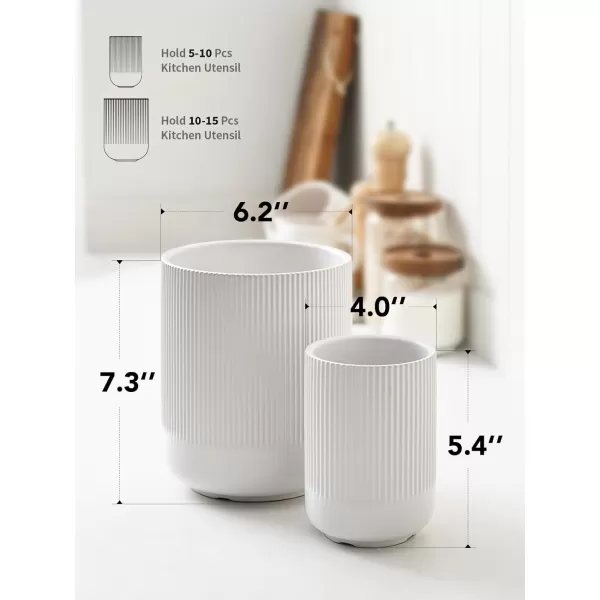 imageLE TAUCI Kitchen Utensil Holder Set 73quot54quot Ceramic Utensil Crocks and 48quot Spoon Rest Set of 4 Kitchen Organizer Bundle for Countertop Spatula and Stove Top