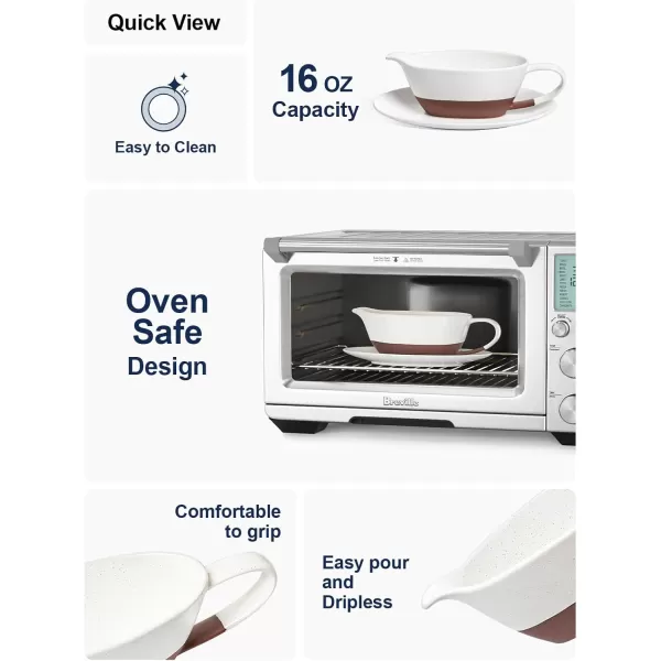 imageLE TAUCI 16 OZ Gravy Boat with Ladle and Saucer Ceramic Gravy Bowl with Tray and Ladle for Thanksgiving Dinner Microwave and Dishwasher Safe Chestnut Red and WhiteChestnut Red  White