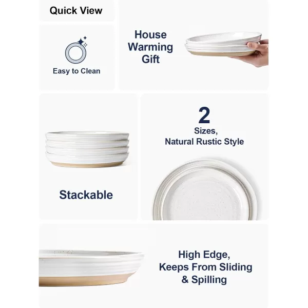 imageLE TAUCI Salad Plates 8 Inch Flat Dessert Plate Set for Appetizer Bread Ceramic Dish Microwave Dishwasher Oven Safe Housewarming ampamp Wedding Present  Set of 4 Arctic White10 inch
