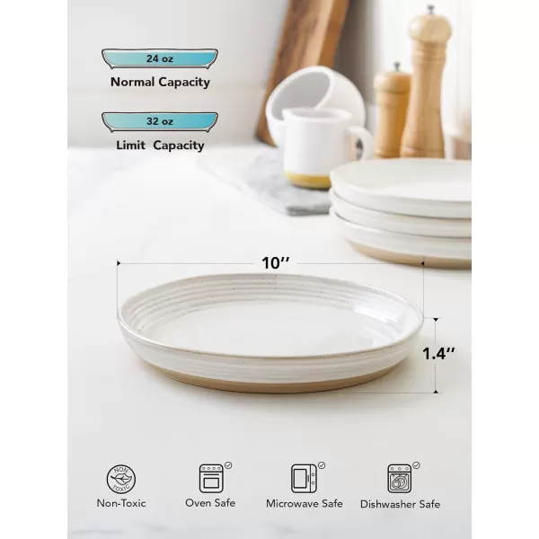 imageLE TAUCI Salad Plates 8 Inch Flat Dessert Plate Set for Appetizer Bread Ceramic Dish Microwave Dishwasher Oven Safe Housewarming ampamp Wedding Present  Set of 4 Arctic White10 inch