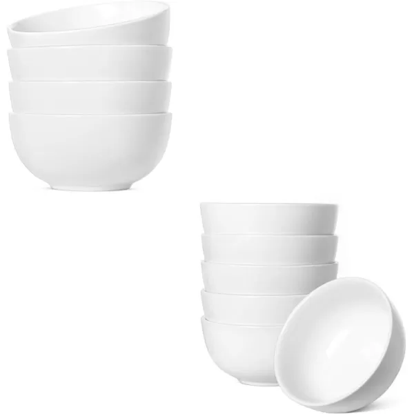 imageLE TAUCI 20 Oz Soup Cereal Bowls Set of 4  10 Oz Dessert Bowls Set of 6 White