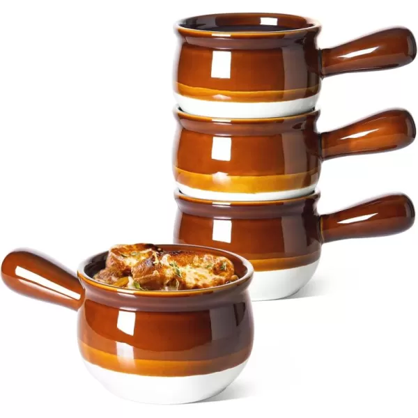 imageLE TAUCI French Onion Soup Bowls 22 Ounces Ceramic Soup Bowls with Handles for Soup Cereal Chilli Beef Stew Soup Crocks Oven Safe and Stackable Set of 416 Ounces