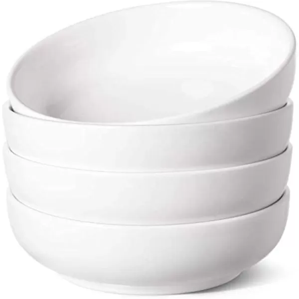 imageLE TAUCI Pasta Bowls 32 oz Salad Bowls and Bowls Set Soup Bowl Ceramic Pasta Plates  8 Inch Set of 4 White