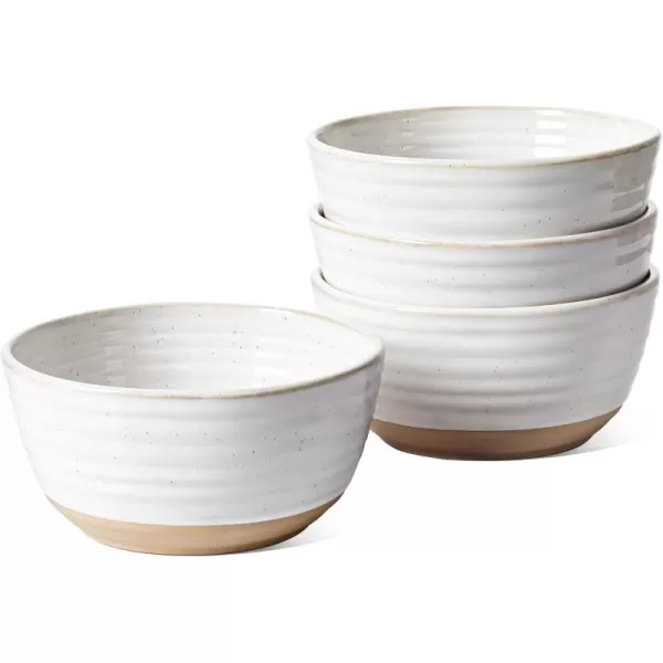 imageLE TAUCI Soup bowls 28 oz Ceramic Cereal Bowl for Kitchen Stoneware Bowl for Pho Chip Fruit Salad Noodle Ramen Housewarming Present 6 Inch Set of 4 Arctic white