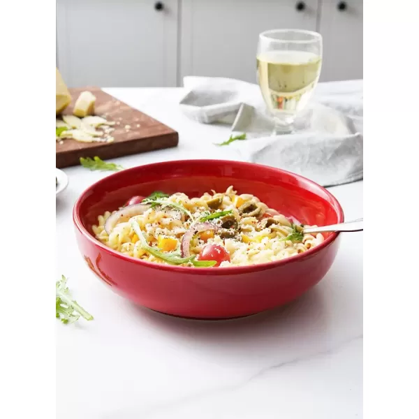 imageLE TAUCI Pasta Bowls 45 Ounce Large Salad Bowls and Serving Bowls Soup Bowl Ceramic Pasta Plates Set of 4 BlueRed