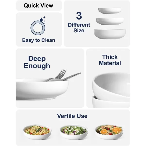 imageLE TAUCI Pasta Bowls 45 Ounce Large Salad Bowls and Serving Bowls Soup Bowl Ceramic Pasta Plates Set of 4 BlueWhite