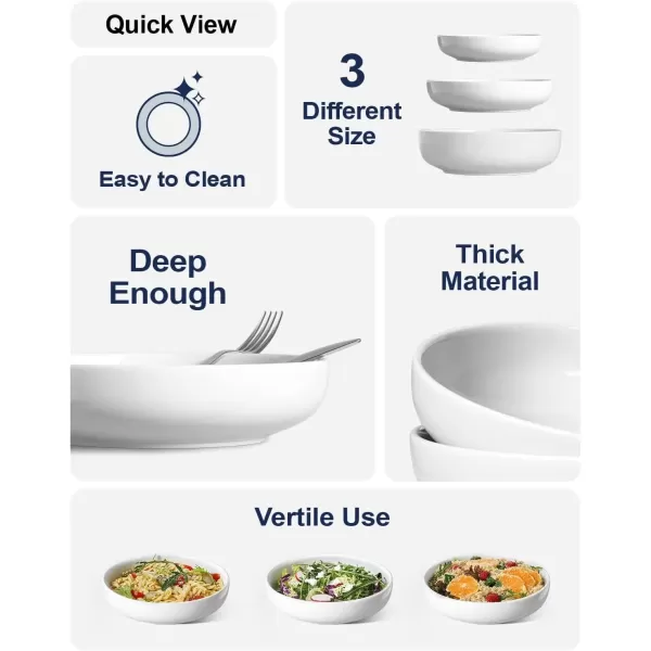 imageLE TAUCI Pasta Bowls 45 Ounce Large Salad Bowls and Serving Bowls Soup Bowl Ceramic Pasta Plates Set of 4 BlueWhite