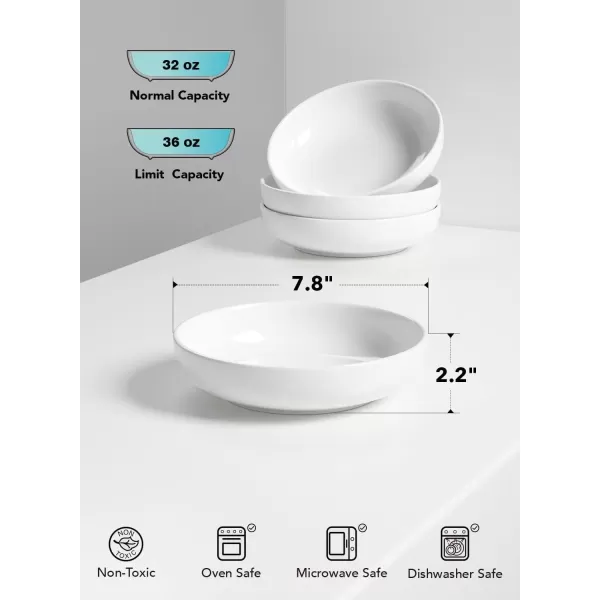 imageLE TAUCI Pasta Bowls 45 Ounce Large Salad Bowls and Serving Bowls Soup Bowl Ceramic Pasta Plates Set of 4 BlueWhite