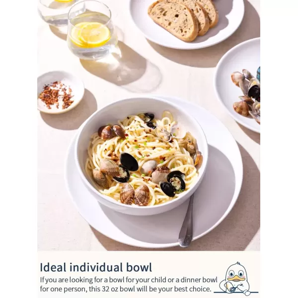 imageLE TAUCI Pasta Bowls 45 Ounce Large Salad Bowls and Serving Bowls Soup Bowl Ceramic Pasta Plates Set of 4 BlueWhite